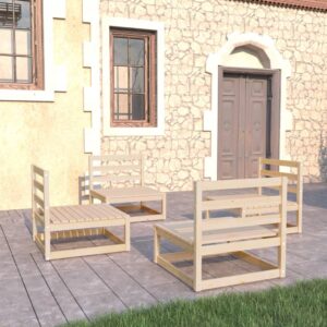 Outdoor Wooden Garden Lounge Set Modular Seating Patio Furniture Durable Cozy