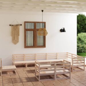 vidaXL11 Piece Garden Lounge Set Solid Pinewood