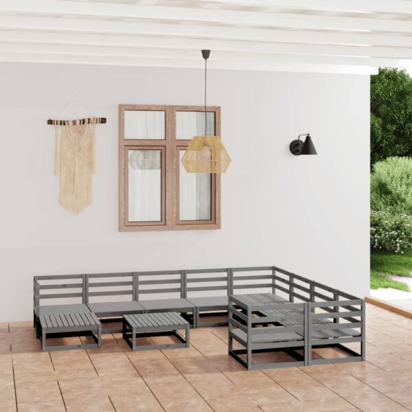 11 Piece Garden Lounge Set Solid Pinewood