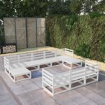 10 Piece Garden Lounge Set Solid Pinewood