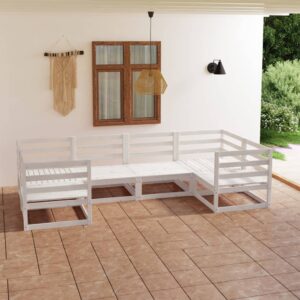 6 Piece Garden Lounge Set Solid Pinewood