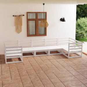 7 Piece Garden Lounge Set Solid Pinewood