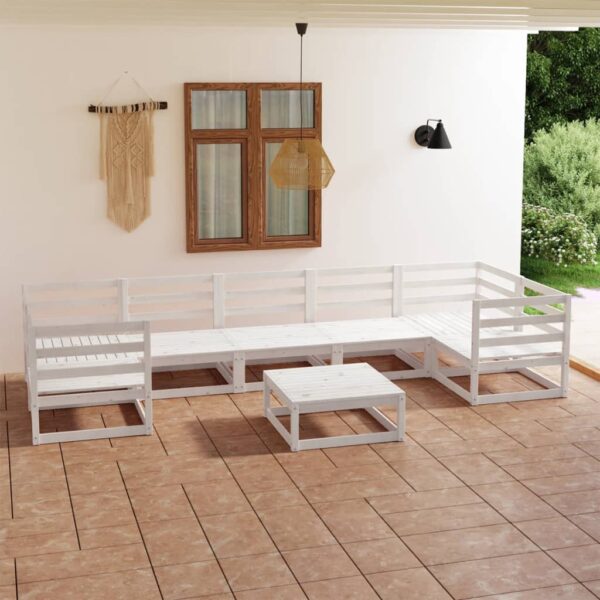 8 Piece Garden Lounge Set Solid Pinewood