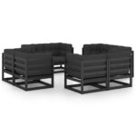 8 Piece Garden Lounge Set with Cushions Solid Pinewood