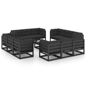 13 Piece Garden Lounge Set with Cushions Solid Pinewood