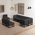 8 Piece Garden Lounge Set with Cushions Solid Pinewood