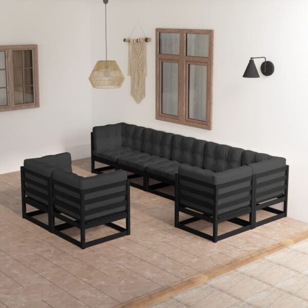 8 Piece Garden Lounge Set with Cushions Solid Pinewood