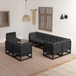 8 Piece Garden Lounge Set with Cushions Solid Pinewood