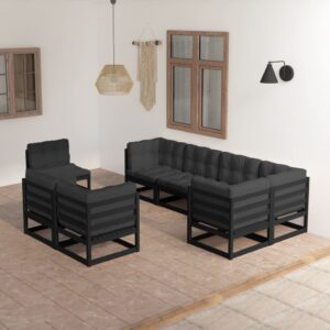 8 Piece Garden Lounge Set with Cushions Solid Pinewood