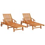 Sun Loungers 2 pcs Solid Wood Acacia