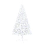 Artificial Half Pre-lit Christmas Tree with Stand White 120 cm PVC