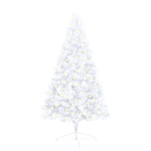 Artificial Half Pre-lit Christmas Tree with Stand White 120 cm PVC