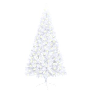 Artificial Half Pre-lit Christmas Tree with Stand White 150 cm PVC