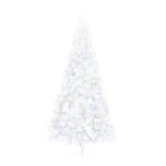 Artificial Half Pre-lit Christmas Tree with Stand White 210 cm PVC