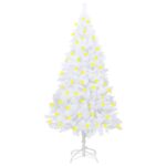 Artificial Pre-lit Christmas Tree with Thick Branches White 150 cm