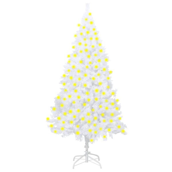 Artificial Pre-lit Christmas Tree with Thick Branches White 210 cm