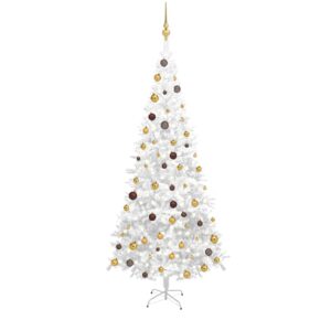 Artificial Pre-lit Christmas Tree with Ball Set L 240 cm White