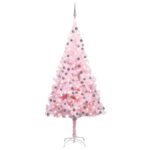 Artificial Pre-lit Christmas Tree with Ball Set Pink 240 cm PVC