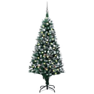 Artificial Pre-lit Christmas Tree with Ball Set&Pine Cones 150 cm