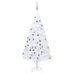 Artificial Pre-lit Christmas Tree with Ball Set White 120 cm PVC