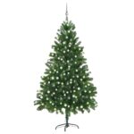 Artificial Pre-lit Christmas Tree with Ball Set 210 cm Green