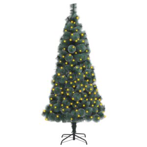 Artificial Pre-lit Christmas Tree Green 120 cm PVC&PE