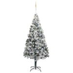 Artificial Christmas Tree LEDs&Ball Set&Flocked Snow Green 400cm