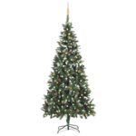 Artificial Pre-lit Christmas Tree with Ball Set 210 cm