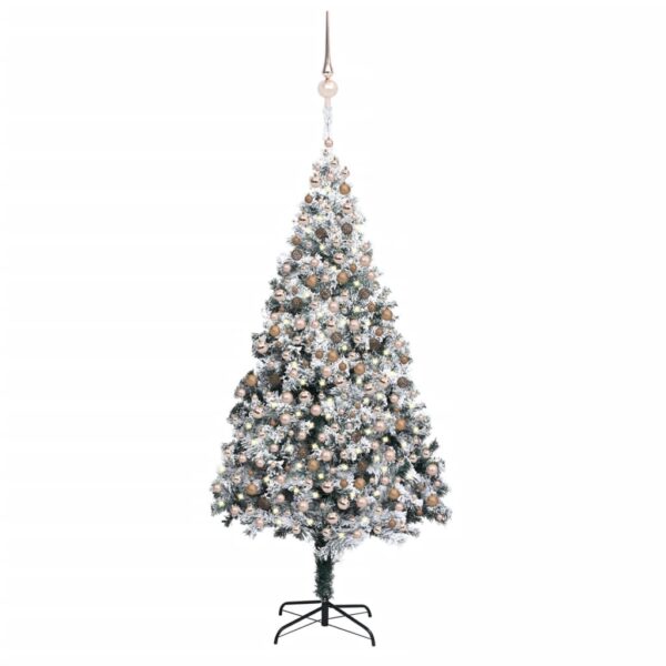 Artificial Christmas Tree LEDs&Ball Set&Flocked Snow Green 400cm