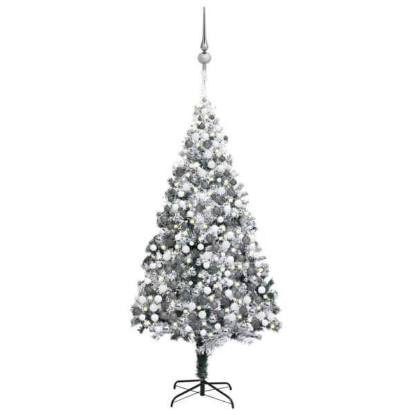 Artificial Christmas Tree LEDs&Ball Set&Flocked Snow Green 400cm