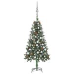 Pre-Lit Artificial Pine Christmas Tree with LED Lights & Decorative Balls