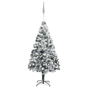 Artificial Pre-lit Christmas Tree with Ball Set Green 210 cm PVC