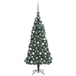 Green Artificial Christmas Tree with LED Lights and Decorative Balls Festive Home Decor