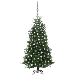 Artificial Christmas Tree LEDs&Ball Set Green 180 cm PVC&PE