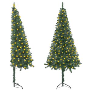 Corner Artificial Pre-lit Christmas Tree Green 120 cm PVC