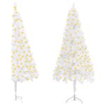 Corner Artificial Pre-lit Christmas Tree White 150 cm PVC