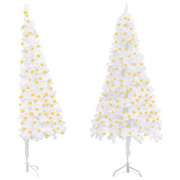 Corner Artificial Pre-lit Christmas Tree White 240 cm PVC