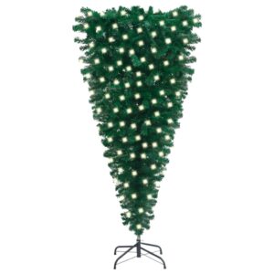 Upside-down Artificial Pre-lit Christmas Tree Green 180 cm