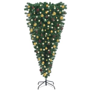 Upside-Down Pre-Lit Artificial Christmas Tree LED Lights Festive Home Decor