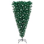 Pre-Lit Inverted Artificial Christmas Tree LED Lights Festive Decor with Balls