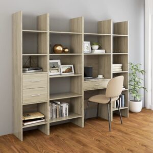 4 Piece Book Cabinet Set Sonoma Oak Engineered Wood