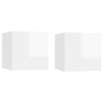 Bedside Cabinets 2 pcs High Gloss White 30.5x30x30 cm Engineered Wood