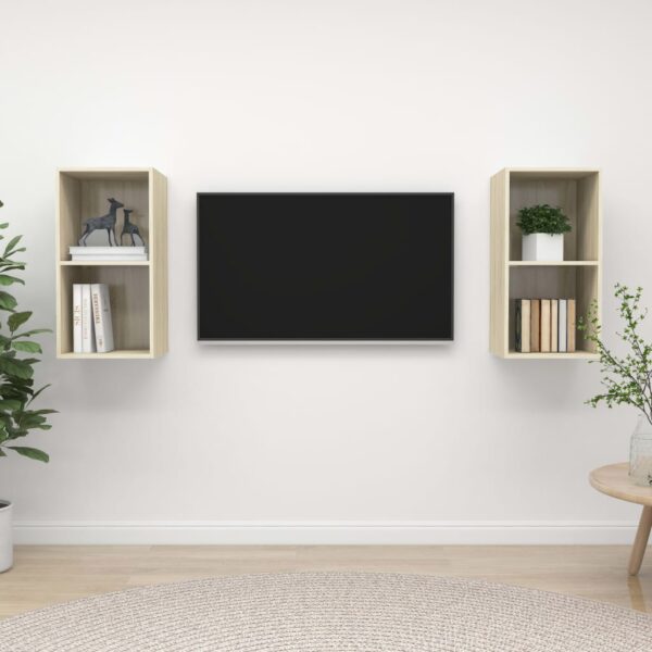 Wall-mounted TV Cabinets 2 pcs Sonoma Oak Engineered Wood