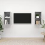 Wall-mounted TV Cabinets 2 pcs Concrete Grey Engineered Wood