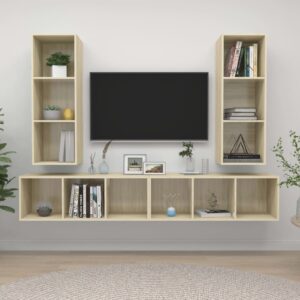 Wall-mounted TV Cabinets 4 pcs Sonoma Oak Engineered Wood