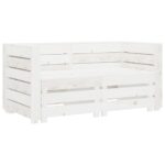 Solid Pinewood White 2-Seater Pallet Sofa for Garden Patio Indoor Outdoor Use