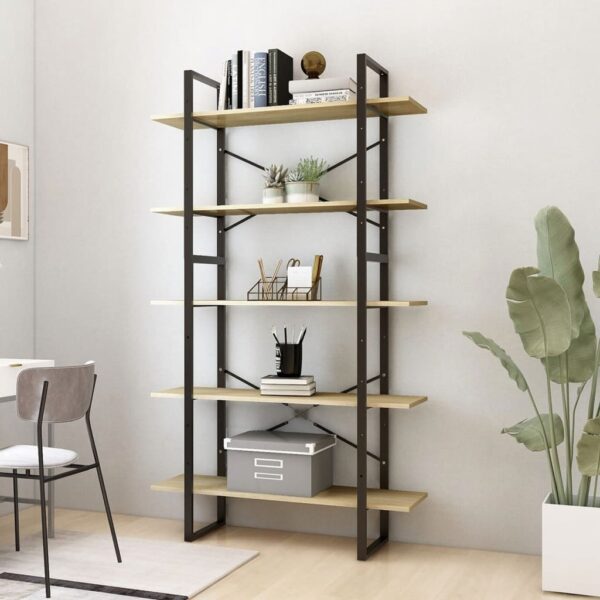 5-Tier Book Cabinet Sonoma Oak 100x30x175 cm Engineered Wood