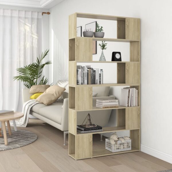 Stylish Sonoma Oak Book Cabinet Room Divider Spacious Storage Organizer Shelf