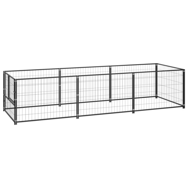 Heavy-Duty Outdoor Dog Kennel Large Playpen Secure Steel Mesh Pet Cage Black