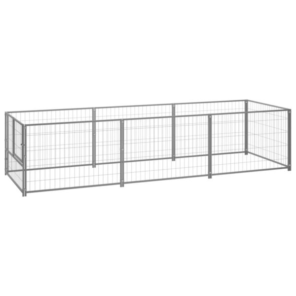 Heavy Duty Outdoor Dog Kennel Large Pet Cage Secure Playpen Exercise Pen Silver